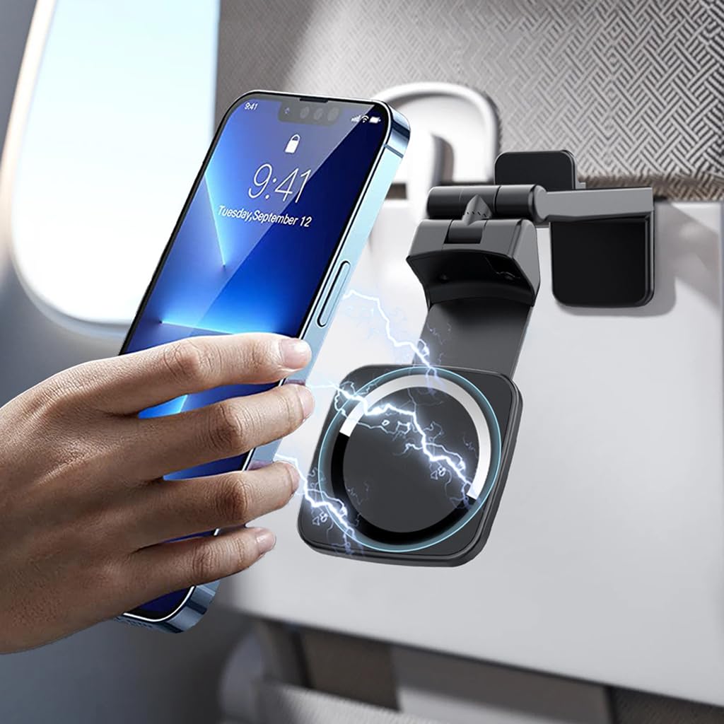 ZORBES Desk Phone Holder 360 ° Rotatable Magnetic Phone Holder Adaptable Phone Holder Clamp-On Folding Travel Phone Holder for Desk, Airplane Seat Tray, Car Seat, Luggage Pull Handle ZORBES Desk Phone Holder 360 ° Rotatable Magnetic Phone Holder Adaptable Phone Holder Clamp-On Folding Travel Phone Holder for Desk, Airplane Seat Tray, Car Seat, Luggage Pull Handle